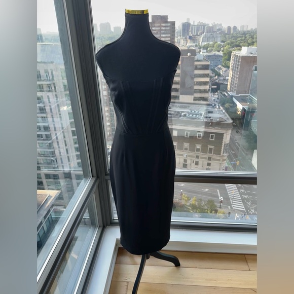 🆕 DRESS THE POPULATION 🧿 NWT Cosette Corset Strapless Bodycon Dress, Black SzL - Picture 7 of 16